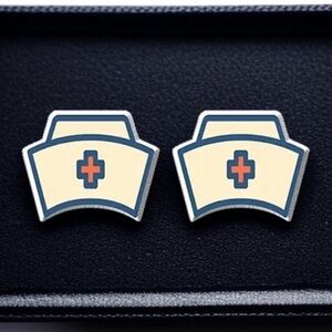 Retro Nurse Hat Stud Earrings – Classic Style, Modern Edge! 🩺 NWT Studs